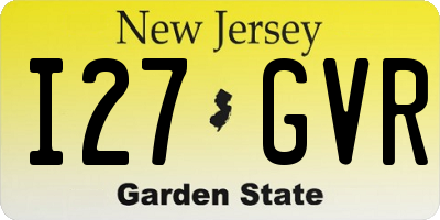 NJ license plate I27GVR