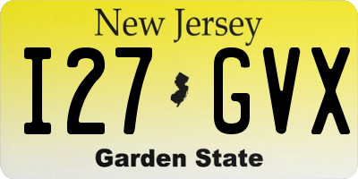 NJ license plate I27GVX