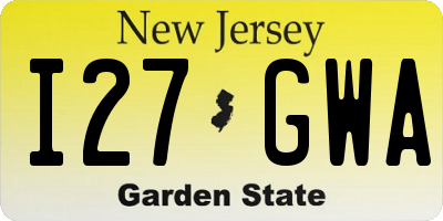 NJ license plate I27GWA