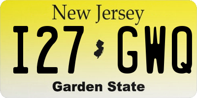 NJ license plate I27GWQ