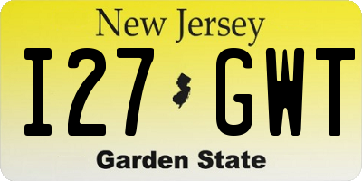 NJ license plate I27GWT