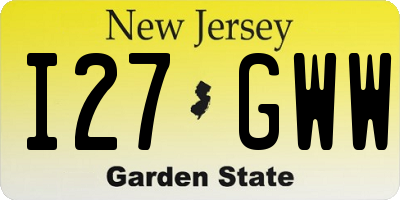 NJ license plate I27GWW