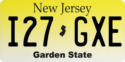 NJ license plate I27GXE