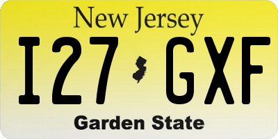 NJ license plate I27GXF