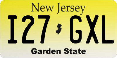 NJ license plate I27GXL