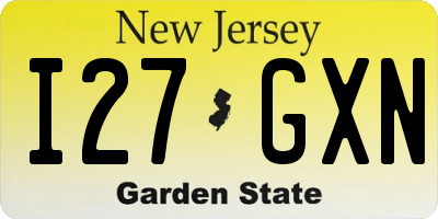 NJ license plate I27GXN