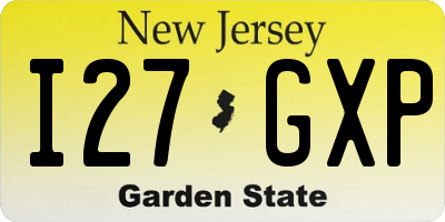 NJ license plate I27GXP