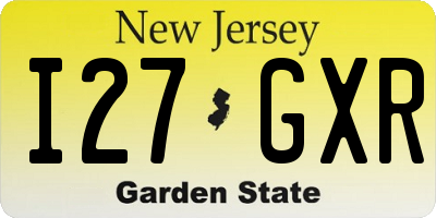 NJ license plate I27GXR