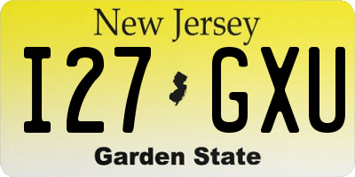 NJ license plate I27GXU