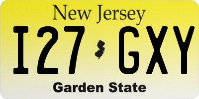 NJ license plate I27GXY