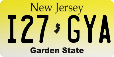NJ license plate I27GYA