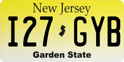 NJ license plate I27GYB