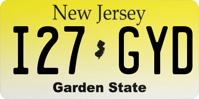 NJ license plate I27GYD