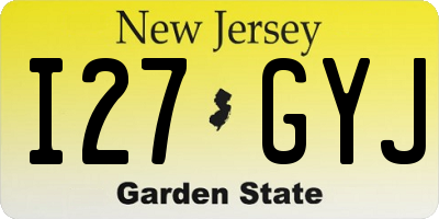 NJ license plate I27GYJ