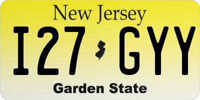 NJ license plate I27GYY
