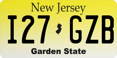 NJ license plate I27GZB