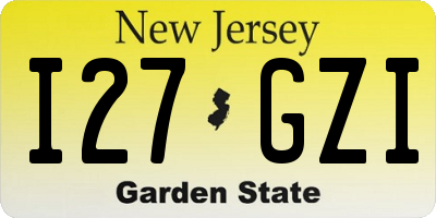NJ license plate I27GZI