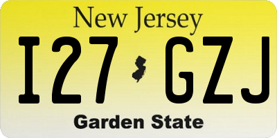 NJ license plate I27GZJ