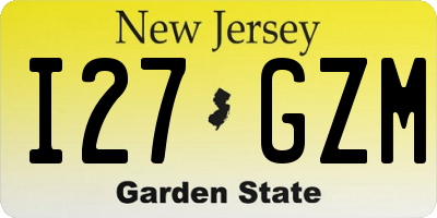 NJ license plate I27GZM