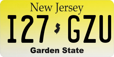 NJ license plate I27GZU