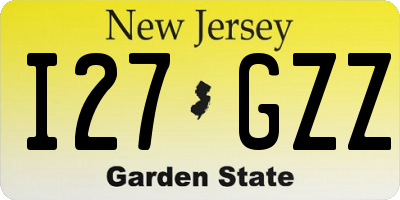 NJ license plate I27GZZ