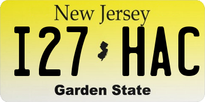 NJ license plate I27HAC