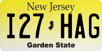 NJ license plate I27HAG