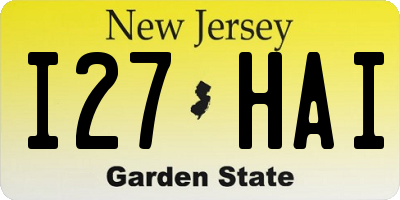 NJ license plate I27HAI