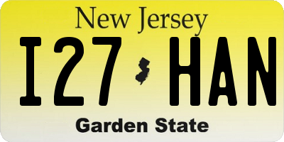 NJ license plate I27HAN