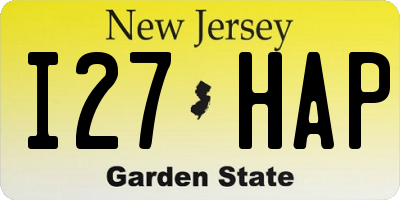 NJ license plate I27HAP