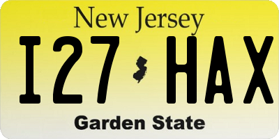 NJ license plate I27HAX