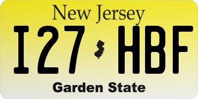 NJ license plate I27HBF
