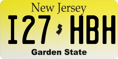 NJ license plate I27HBH
