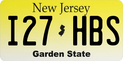 NJ license plate I27HBS