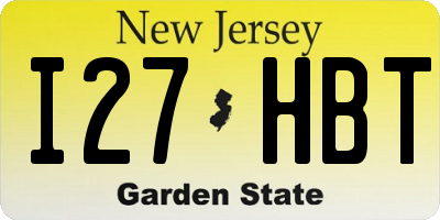NJ license plate I27HBT