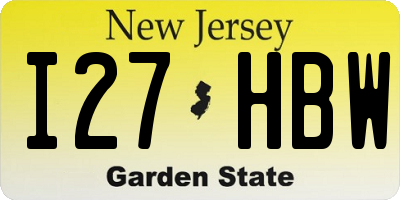 NJ license plate I27HBW
