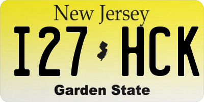 NJ license plate I27HCK