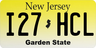 NJ license plate I27HCL