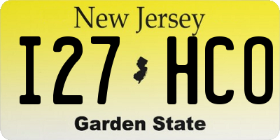 NJ license plate I27HCO