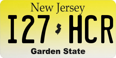 NJ license plate I27HCR