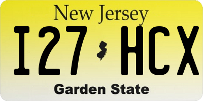 NJ license plate I27HCX