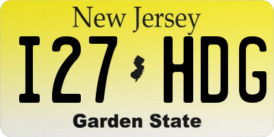 NJ license plate I27HDG