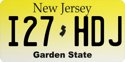 NJ license plate I27HDJ