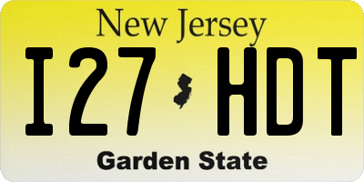 NJ license plate I27HDT