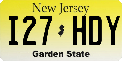 NJ license plate I27HDY