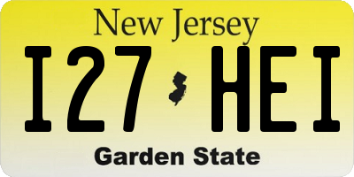 NJ license plate I27HEI