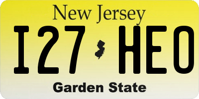 NJ license plate I27HEO