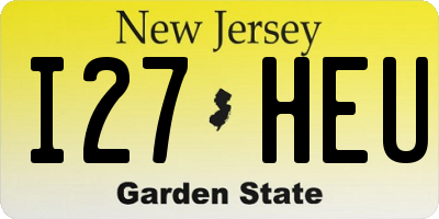 NJ license plate I27HEU