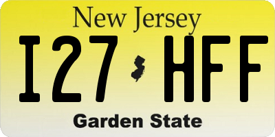 NJ license plate I27HFF