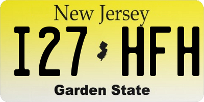 NJ license plate I27HFH
